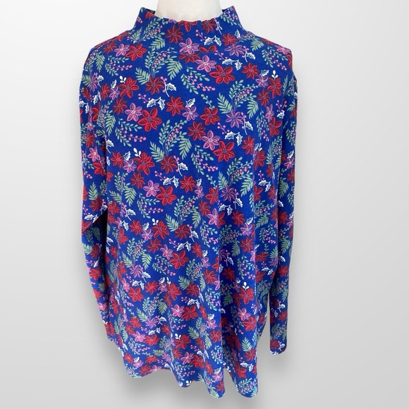 Blair Tops - Blair Women's Size 3X Mock Turtleneck Shirt Top Long Sleeve Holiday Casual